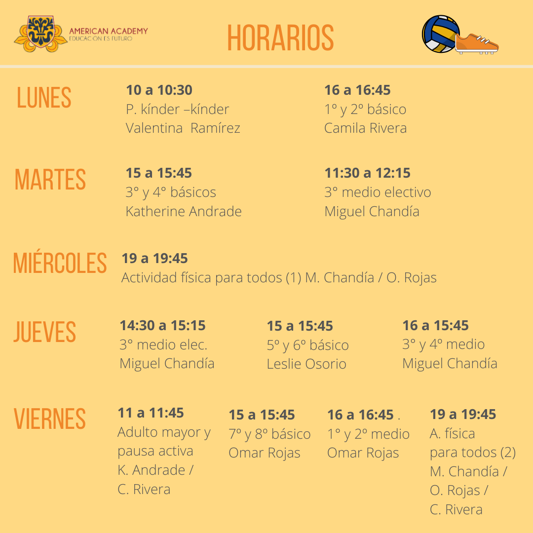 Horarios deportes